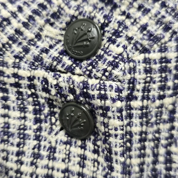 rag & bone Navy Cream Tweed Blazer Jacket | Textured Cotton Blend | Size 6 - Picture 10 of 11